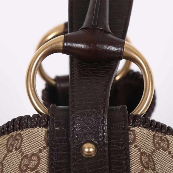 GUCCI Horsebit Y2K Hobo Large Bag Monogram GG Tan Beige Brown Canvas - Picture 3 of 10